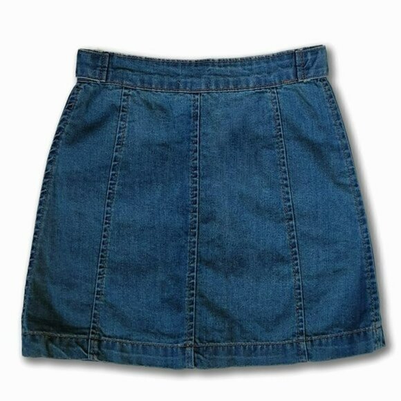 NWT POL Button Front Two Flap Pockets Denim Mini Jean Skirt - Picture 12 of 13